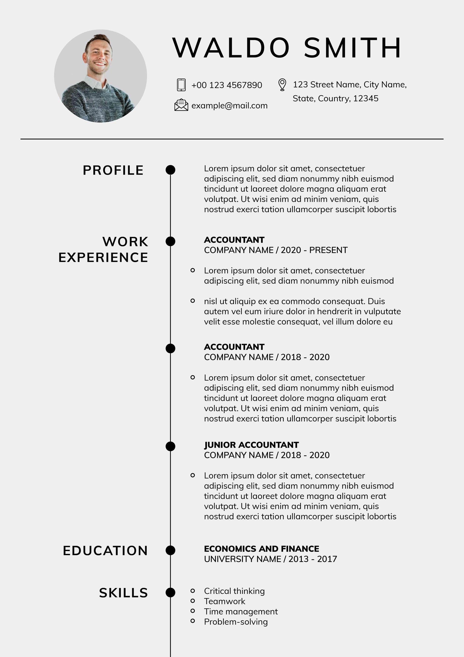 Timeline Modern Resume
